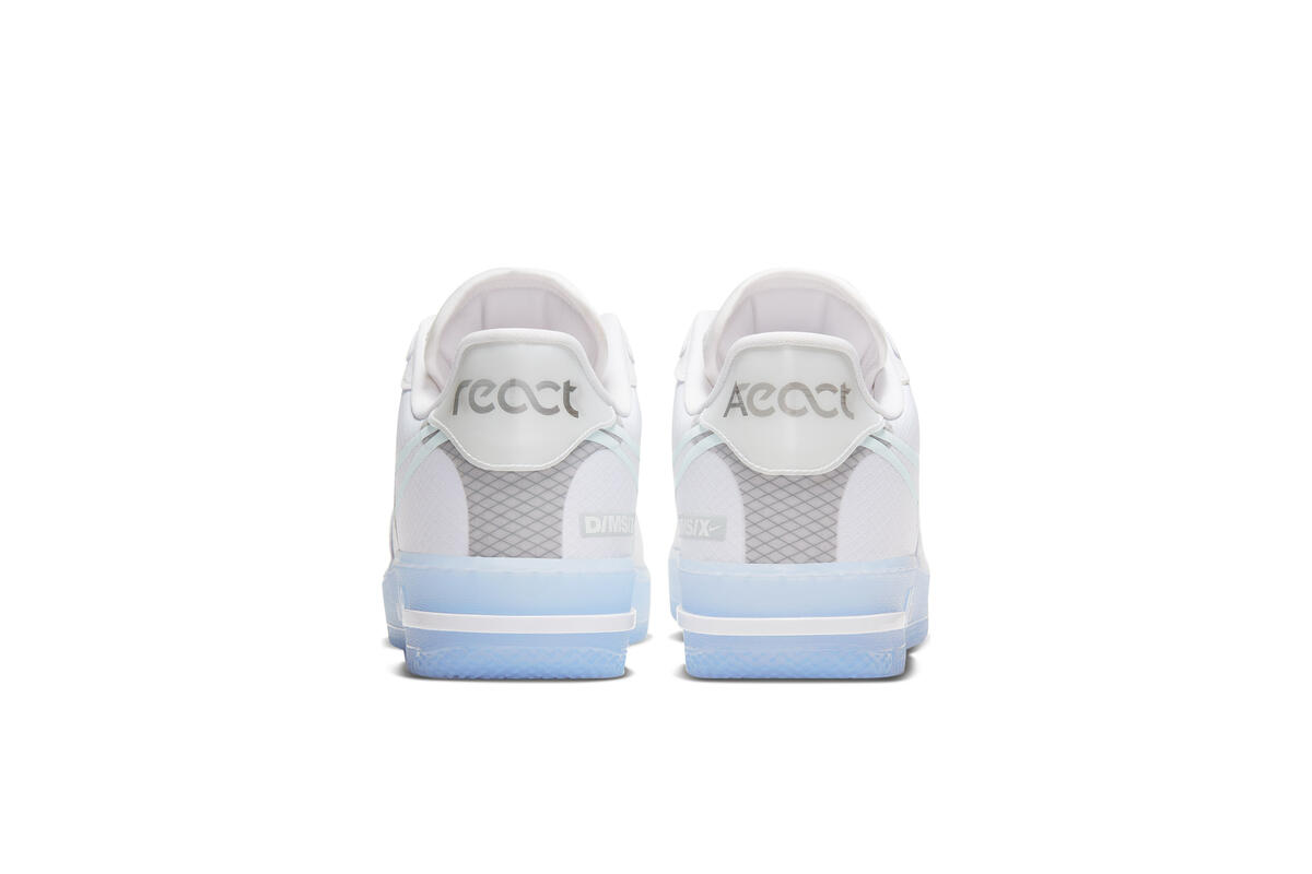 Air force 1 react qs 2024 white light bone sail men's shoe